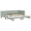 vidaXL Pat de zi cu extensie, gri deschis, 90x190 cm, catifea