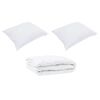 vidaXL Duvet pentru toate sezoanele cu pernă 3 pcs Alb Microfibră
