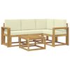vidaXL Set de canapele de exterior 5 buc. Alb și crem