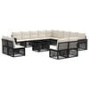 vidaXL Set de canapele pentru grădină 14 buc. Negru și Alb crem