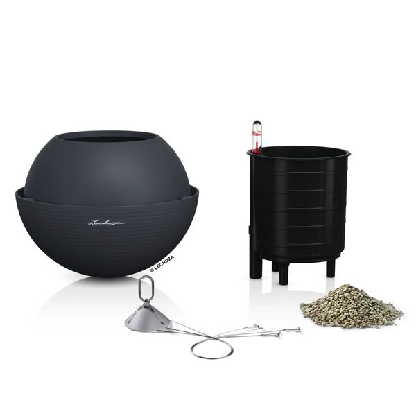 LECHUZA Jardinieră suspendată BOLA Color 23 ALL-IN-ONE, ardezie