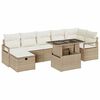 vidaXL Set de canapele pentru grădină cu pernă 8 pcs Bej Rattan poli