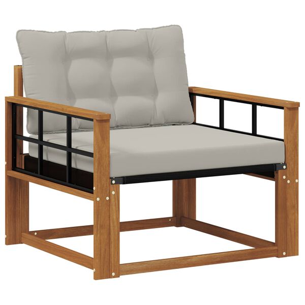 vidaXL Set de canapele de exterior Lemn solid de Acacia și Textilene