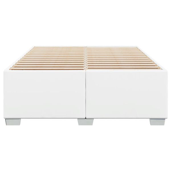 vidaXL Cadru de pat, alb, 140x190 cm, piele ecologică