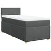 vidaXL Pat box spring cu saltea, gri &icirc;nchis, 90x190 cm, textil