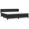vidaXL Pat continental cu saltea, negru, 200x200 cm, piele ecologică