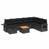 vidaXL Set mobilier de grădină cu perne, 9 piese, negru, poliratan