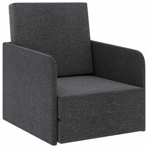 vidaXL Fotoliu pat extensibil, gri &icirc;nchis, material textil