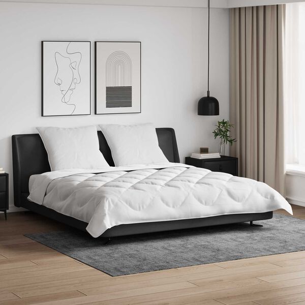 vidaXL Set de Pături cu pernă 3 pcs Alb Microfibră și Pene de Rață