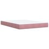 vidaXL Pat box spring cu saltea, roz, 140x190 cm, catifea