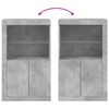 vidaXL Dulap lateral cu lumini LED, gri beton, lemn prelucrat