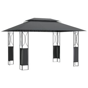 vidaXL Foișor cu acoperiș, antracit, 400x300x270 cm, oțel
