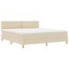 vidaXL Pat boxspring cu saltea cu saltea Crem 180 x 200 cm țesătură