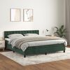 vidaXL Pat box spring cu saltea, verde &icirc;nchis, 160x200 cm, catifea