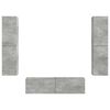 vidaXL Set comodă TV 6 pcs Gri din beton Lemn compozit