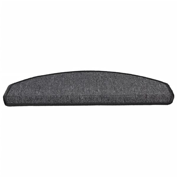 vidaXL Covorașe pentru scări, 15 buc., 65x24x4 cm, antracit, semirotunde, mari