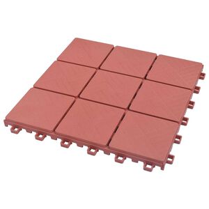 vidaXL Plăci pentru Deck 10 buc. Roșu 30,5 x 30,5 x 2,2 cm