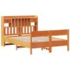 vidaXL Pat cu bibliotecă fără saltea maro 140x190 cm lemn masiv de pin