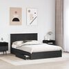 vidaXL Pat cu storage cu headboard Negru 140 x 190 cm Lemn compozit