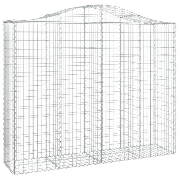 vidaXL Coș gabion arcuit, 11 buc, 200x50x160/180 cm, fier galvanizat