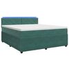 vidaXL Pat boxspring cu saltea Verde &icirc;nchis 140 x 200 cm Catifea