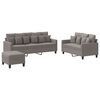 vidaXL Set de canapea cu perne, 3 piese, gri taupe, material textil