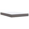 vidaXL Pat box spring cu saltea, gri, 140x190 cm, piele ecologică