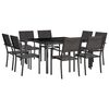 vidaXL Set mobilier de exterior, 9 piese, oțel