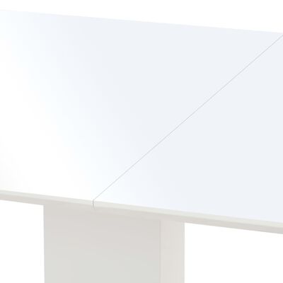 vidaXL Masă de bucătărie, alb lucios, 180x90x76 cm, MDF