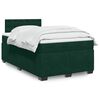 vidaXL Pat box spring cu saltea, verde &icirc;nchis, 140x190 cm, catifea