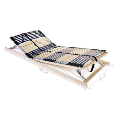 vidaXL Bază pat cu șipci, 42 șipci, 7 zone, 90 x 200 cm