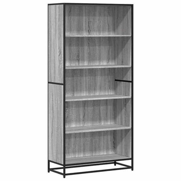 vidaXL Bibliotecă, gri sonoma, 80,5x35x170,5 cm, lemn prelucrat