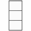 vidaXL Ușă glisantă, negru, 90x205 cm, sticlă ESG și aluminiu