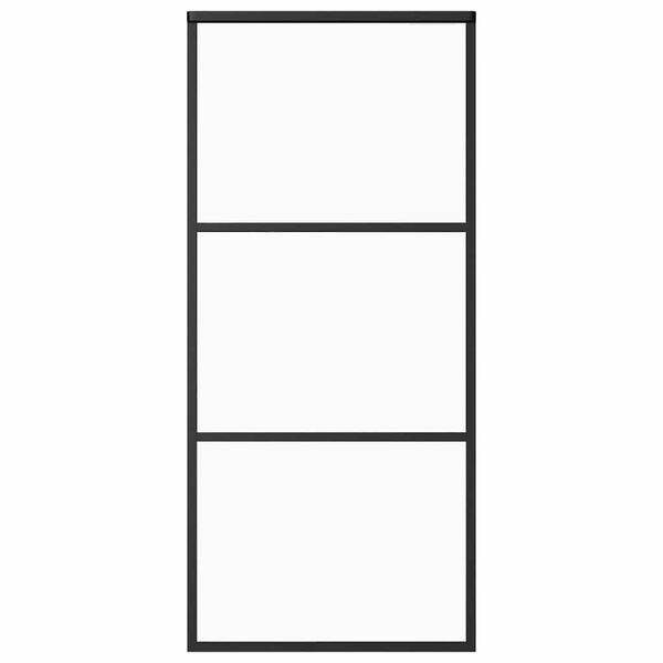 vidaXL Ușă glisantă, negru, 90x205 cm, sticlă ESG și aluminiu