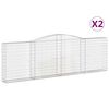 vidaXL Coșuri gabion arcuite 2 buc. 400x30x120/140cm fier galvanizat