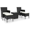 vidaXL Set mobilier bistro grădină 3 piese negru poliratan și sticlă