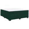 vidaXL Pat box spring cu saltea, verde &icirc;nchis, 180x200 cm, catifea