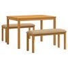 vidaXL Set de dining 3 buc. Bej Lemn de stejar masiv