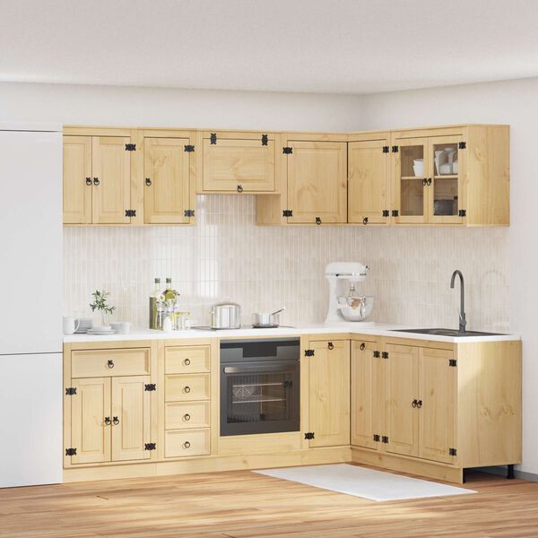 vidaXL Dulap cu sertar cu raft SKI 10 pcs Maro Miere Lemn de pin masiv