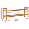 vidaXL Pantofar cu 2 rafturi, 100x27x40 cm, lemn masiv de stejar