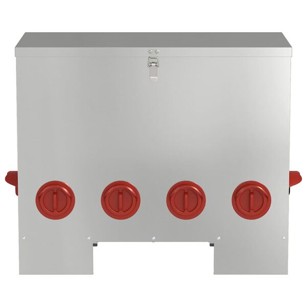 vidaXL Feeder pentru pui Argintiu 60,5 x 29 x 51 cm Oțel Galvanizat