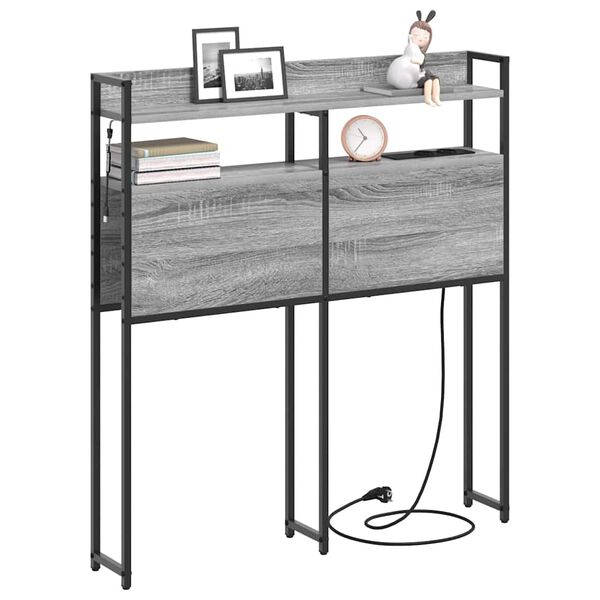 vidaXL Tăblie de depozitare cu raft sonoma gri 75 cm Lemn compozit