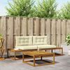 vidaXL Set de canapele de exterior cu pernă 3 Bucată Natural și Crem