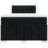 vidaXL Pat box spring cu saltea, negru, 120x200 cm, textil