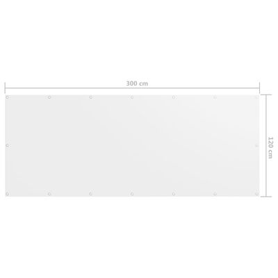 vidaXL Paravan de balcon, alb, 120 x 300 cm, țesătură oxford