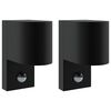 vidaXL Lumină de perete pentru exterior 2 buc. Negru 12 x 7 x 15 cm