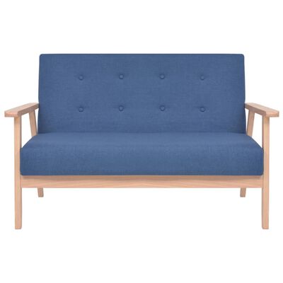 vidaXL Set cu canapele, 2 piese, material textil, albastru