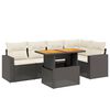 vidaXL Set mobilier de grădină cu perne, 6 piese, negru, poliratan
