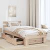 vidaXL Cadru de pat cu headboard natural 80 x 200 cm Lemn de pin masiv