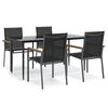 vidaXL Set mobilier de grădină, 5 piese, negru, textilenă și oțel